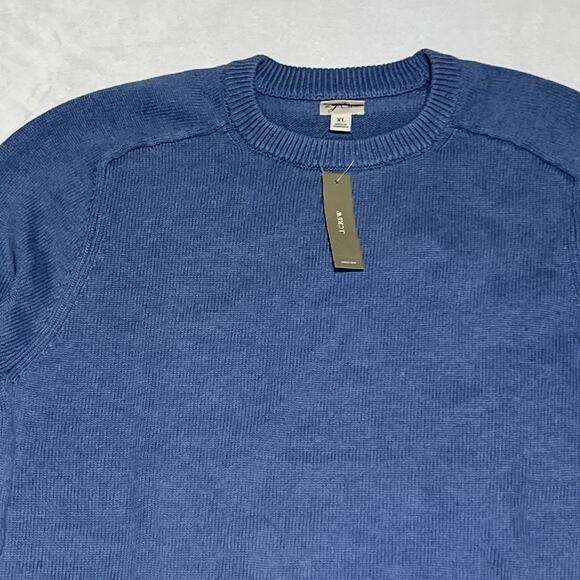 J Crew Heritage Cotton Crewneck Sweater Mens XL Twilight Blue Cotton Fisherman - Picture 4 of 10